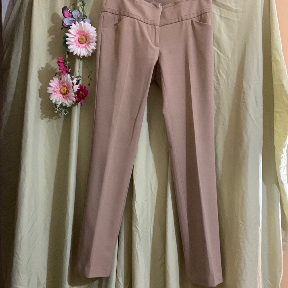 New York & Company Tan Straight Leg Pants